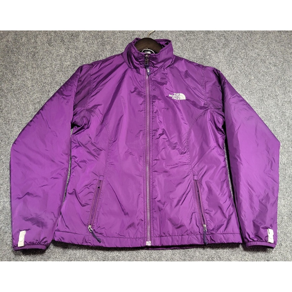 The North Face Women's Purple Full Zip Rain Coat Long Sleeve Jacket Size Medium